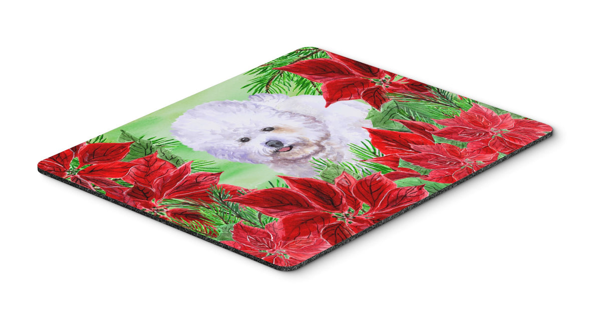 Bichon Frise Poinsettas Mouse Pad, Hot Pad or Trivet CK1297MP by Caroline&#39;s Treasures