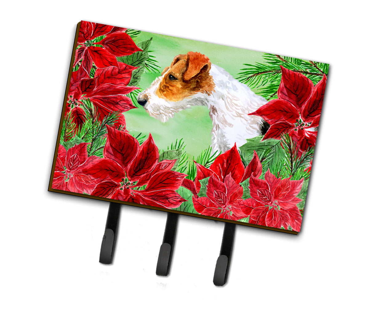 Fox Terrier Poinsettas Leash or Key Holder CK1298TH68  the-store.com.