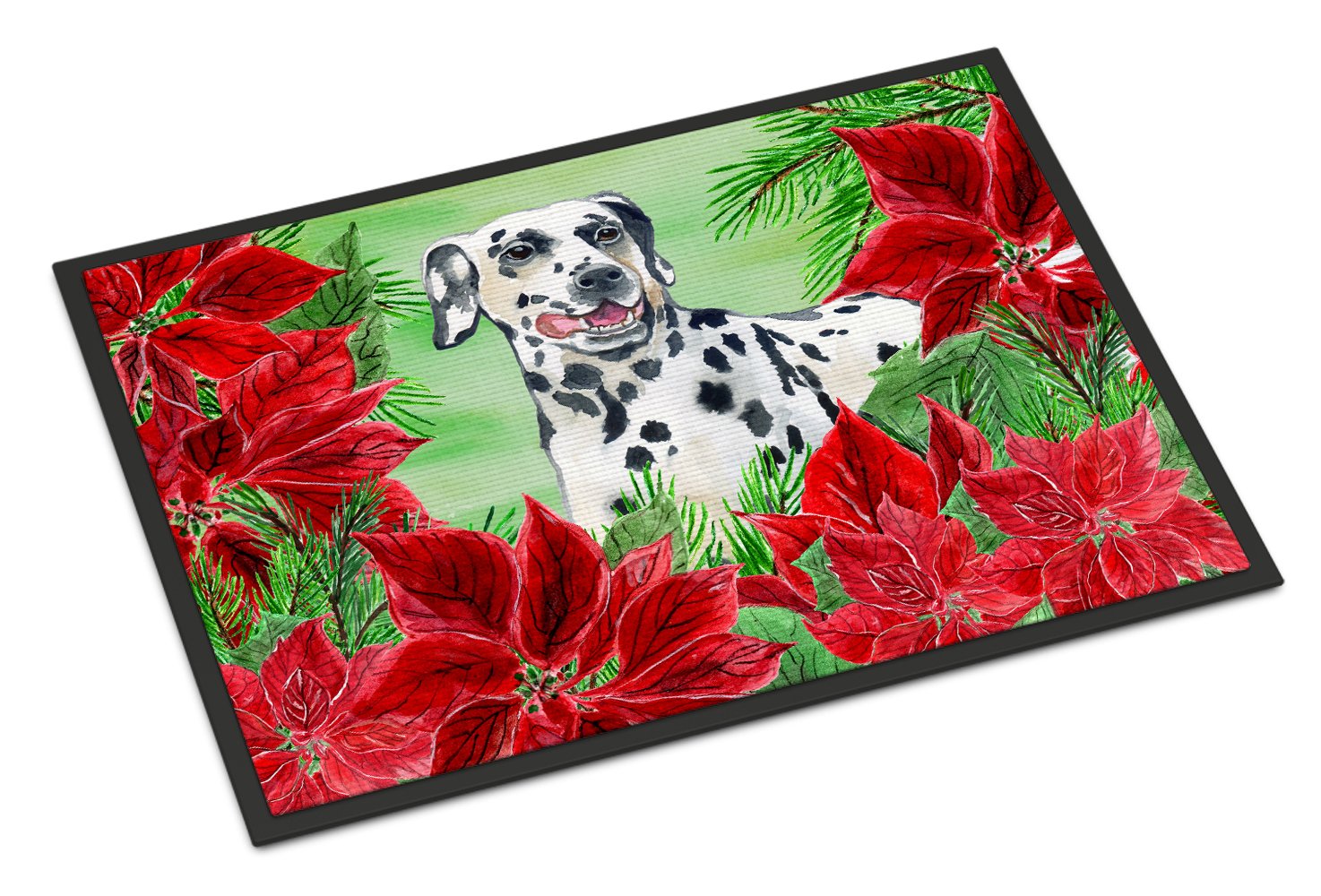 Dalmatian Poinsettas Indoor or Outdoor Mat 24x36 CK1301JMAT by Caroline's Treasures