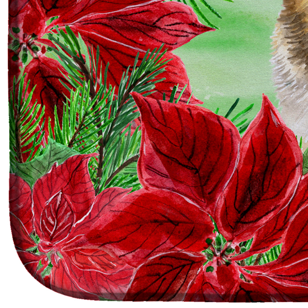 German Shepherd Poinsettas Dish Drying Mat CK1302DDM  the-store.com.