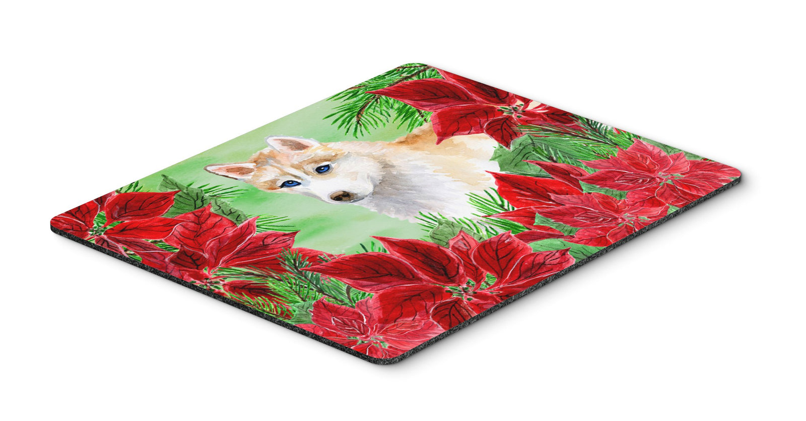 Siberian Husky Poinsettas Mouse Pad, Hot Pad or Trivet CK1303MP by Caroline's Treasures