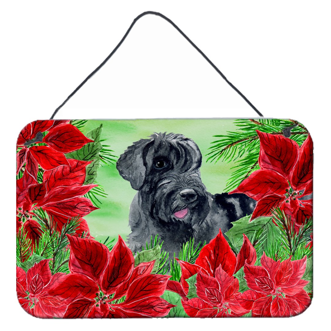 Giant Schnauzer Poinsettas Wall or Door Hanging Prints CK1308DS812 by Caroline's Treasures