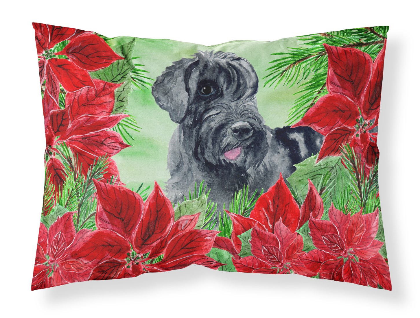 Giant Schnauzer Poinsettas Fabric Standard Pillowcase CK1308PILLOWCASE by Caroline's Treasures