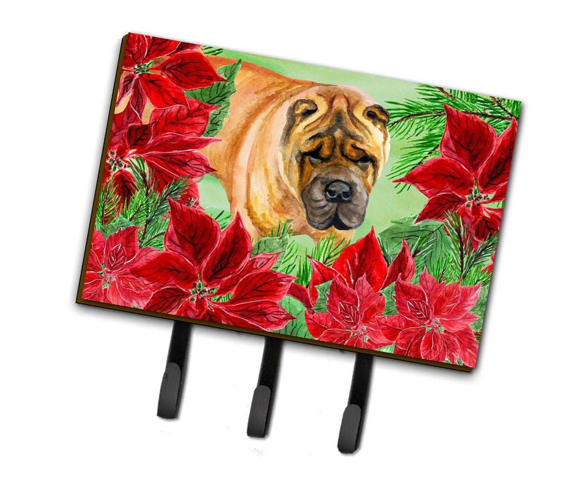 Shar Pei Poinsettas Leash or Key Holder CK1309TH68  the-store.com.