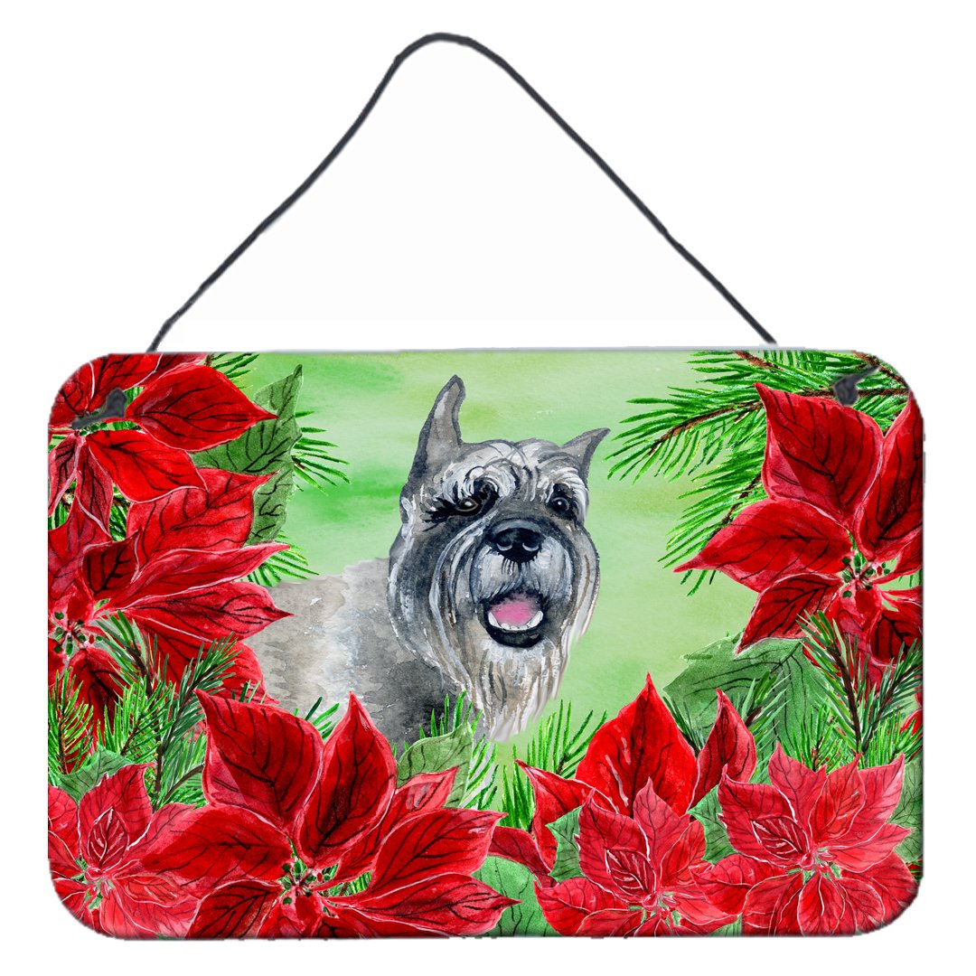 Schnauzer Poinsettas Wall or Door Hanging Prints CK1310DS812 by Caroline&#39;s Treasures