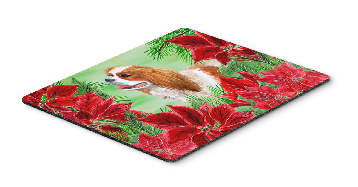 Cavalier Spaniel Poinsettas Mouse Pad, Hot Pad or Trivet CK1311MP by Caroline&#39;s Treasures