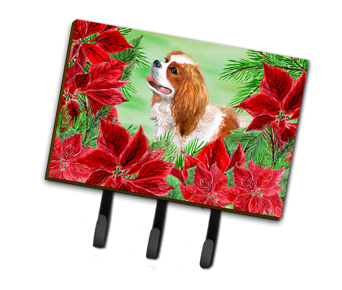 Cavalier Spaniel Poinsettas Leash or Key Holder CK1311TH68  the-store.com.