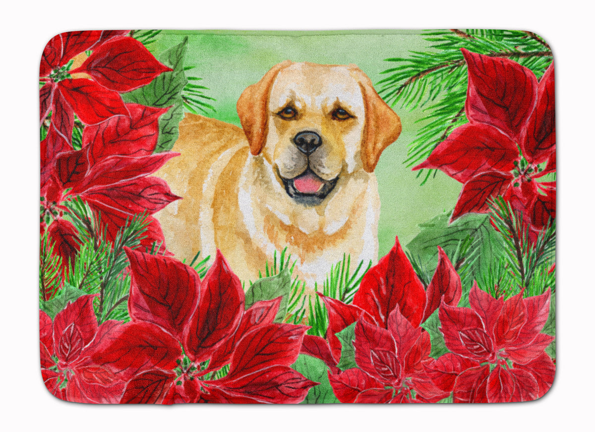 Golden Retriever Poinsettas Machine Washable Memory Foam Mat CK1312RUG - the-store.com