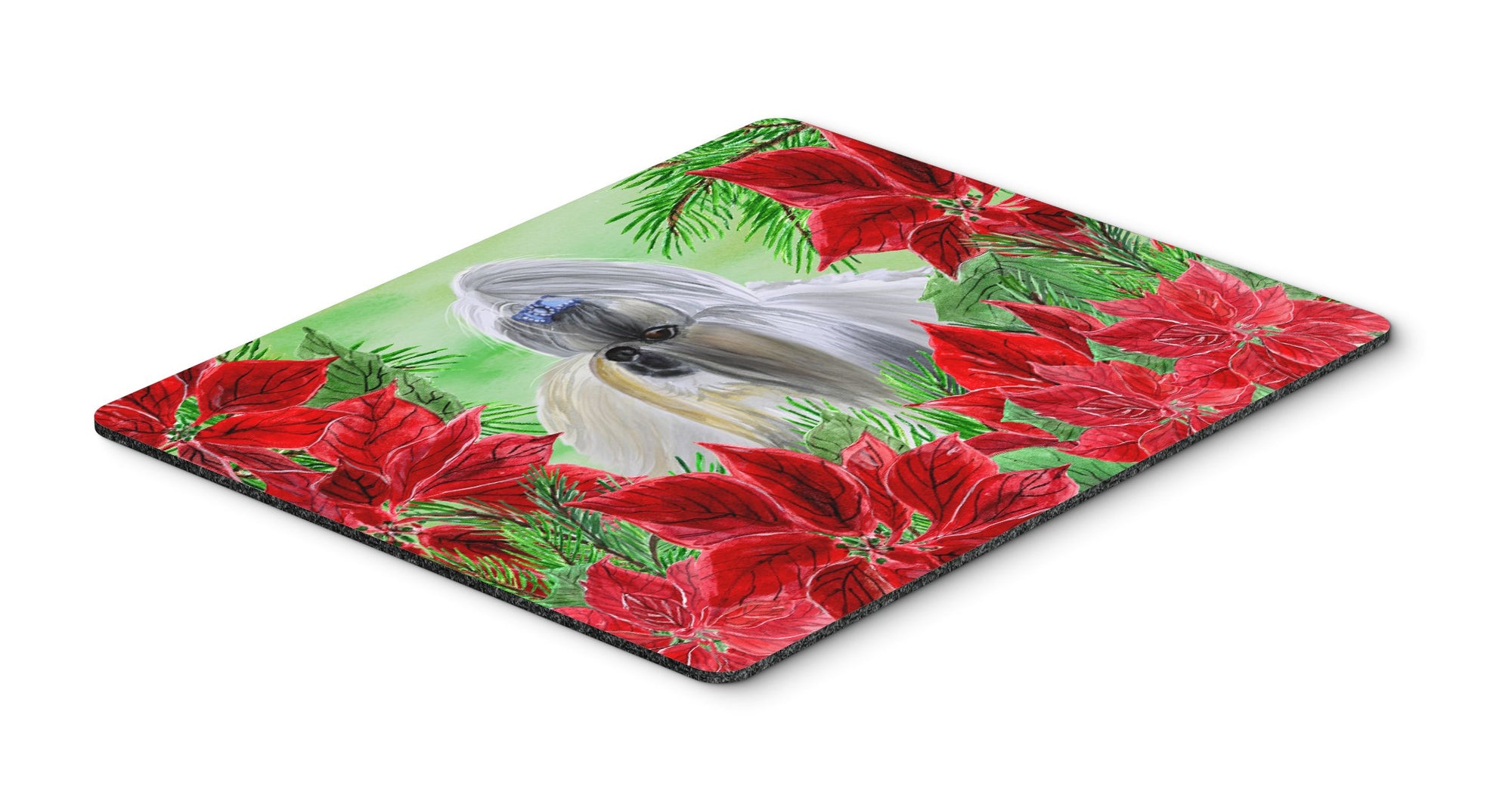 Shih Tzu Poinsettas Mouse Pad, Hot Pad or Trivet CK1314MP by Caroline's Treasures