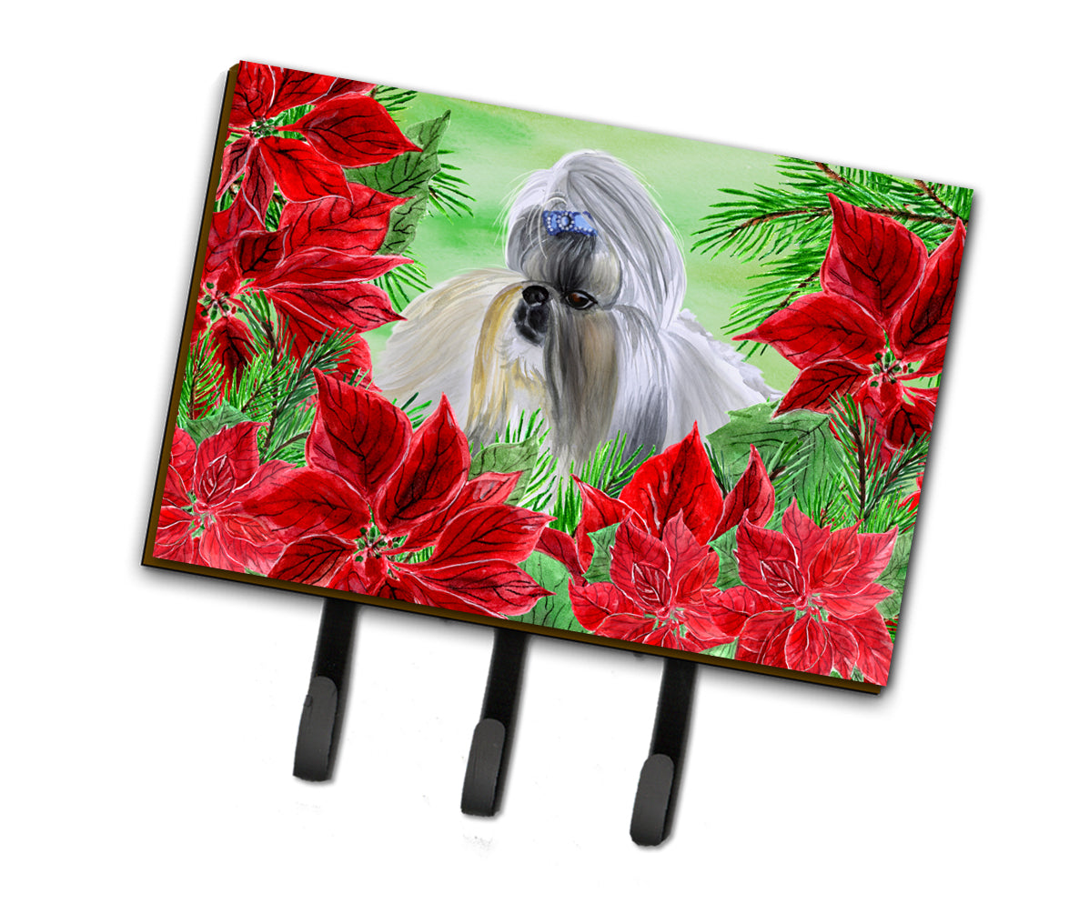 Shih Tzu Poinsettas Leash or Key Holder CK1314TH68  the-store.com.