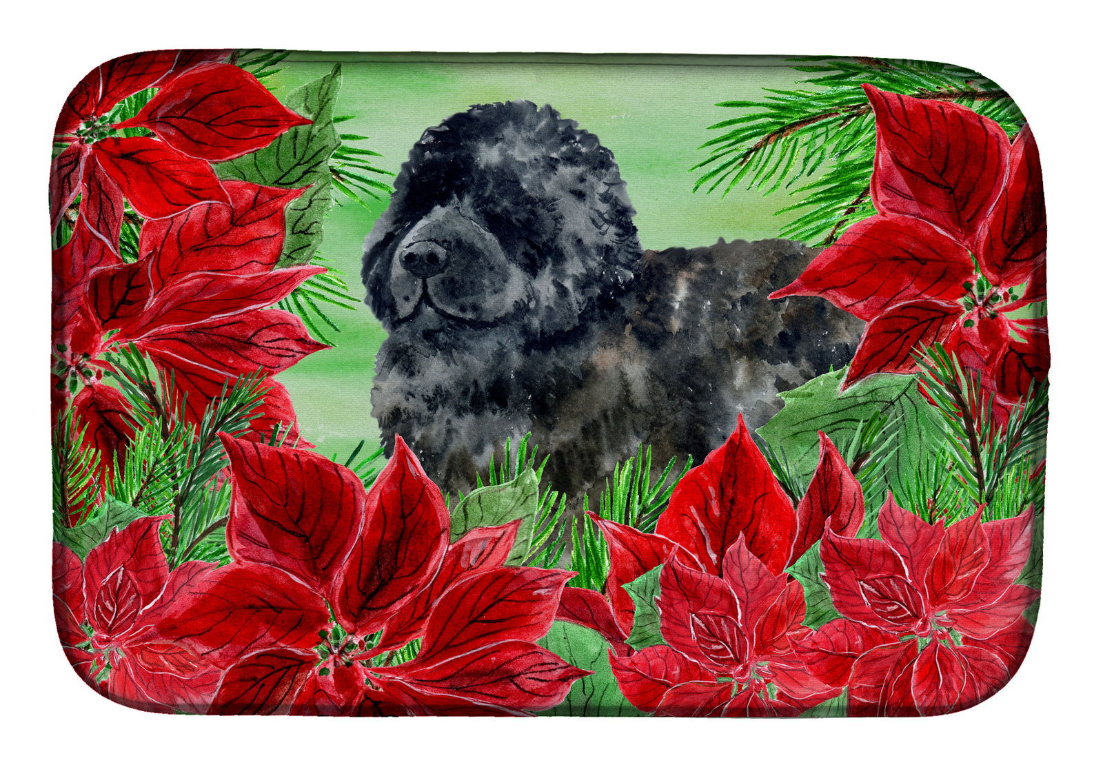 Newfoundland Poinsettas Dish Drying Mat CK1319DDM  the-store.com.