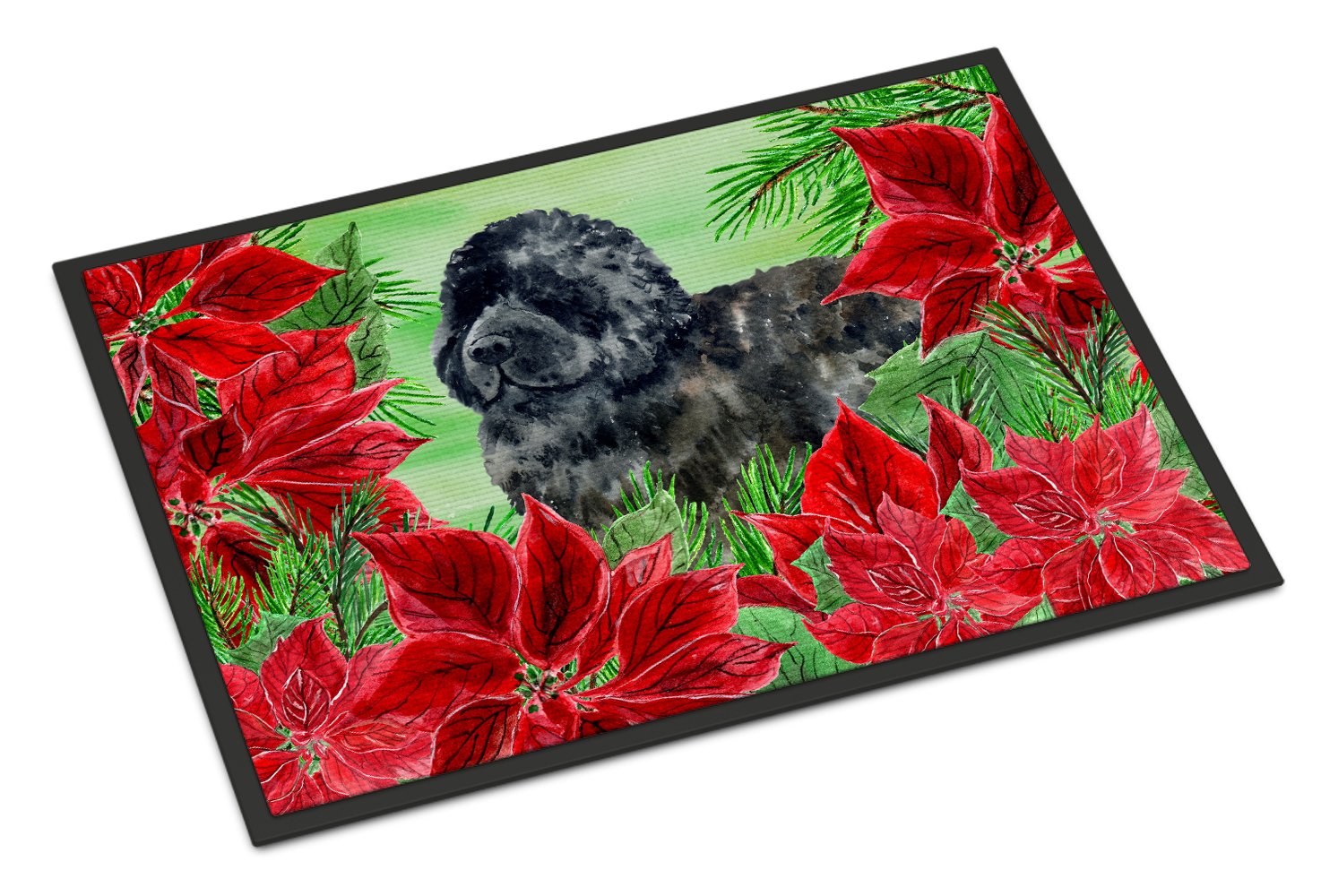 Newfoundland Poinsettas Indoor or Outdoor Mat 24x36 CK1319JMAT by Caroline's Treasures