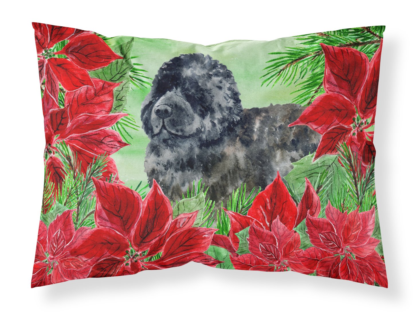 Newfoundland Poinsettas Fabric Standard Pillowcase CK1319PILLOWCASE by Caroline's Treasures