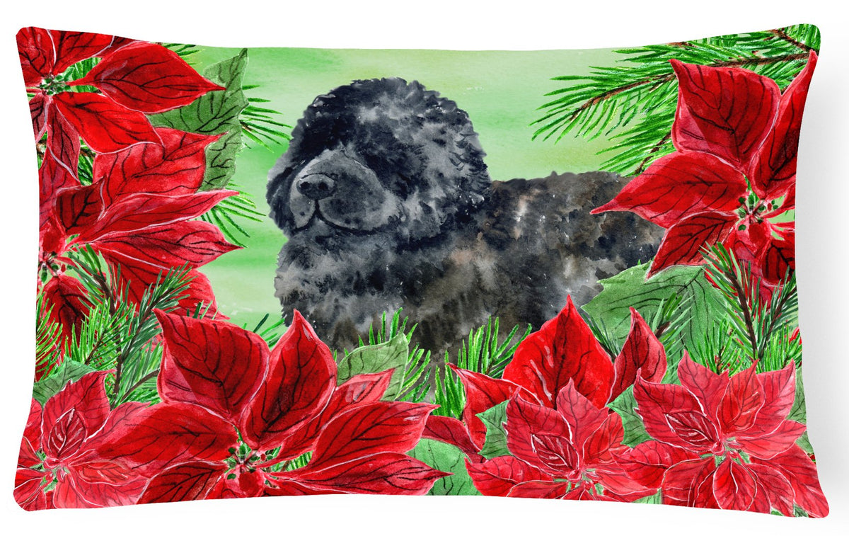 Newfoundland Poinsettas Canvas Fabric Decorative Pillow CK1319PW1216 by Caroline&#39;s Treasures