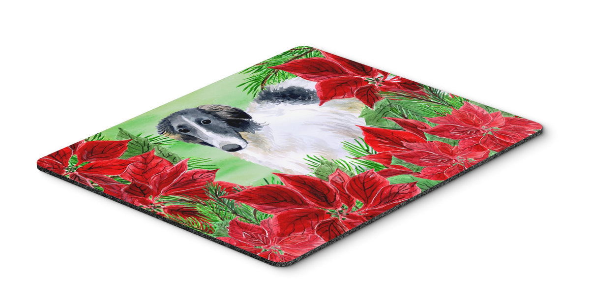 Borzoi Poinsettas Mouse Pad, Hot Pad or Trivet CK1320MP by Caroline&#39;s Treasures