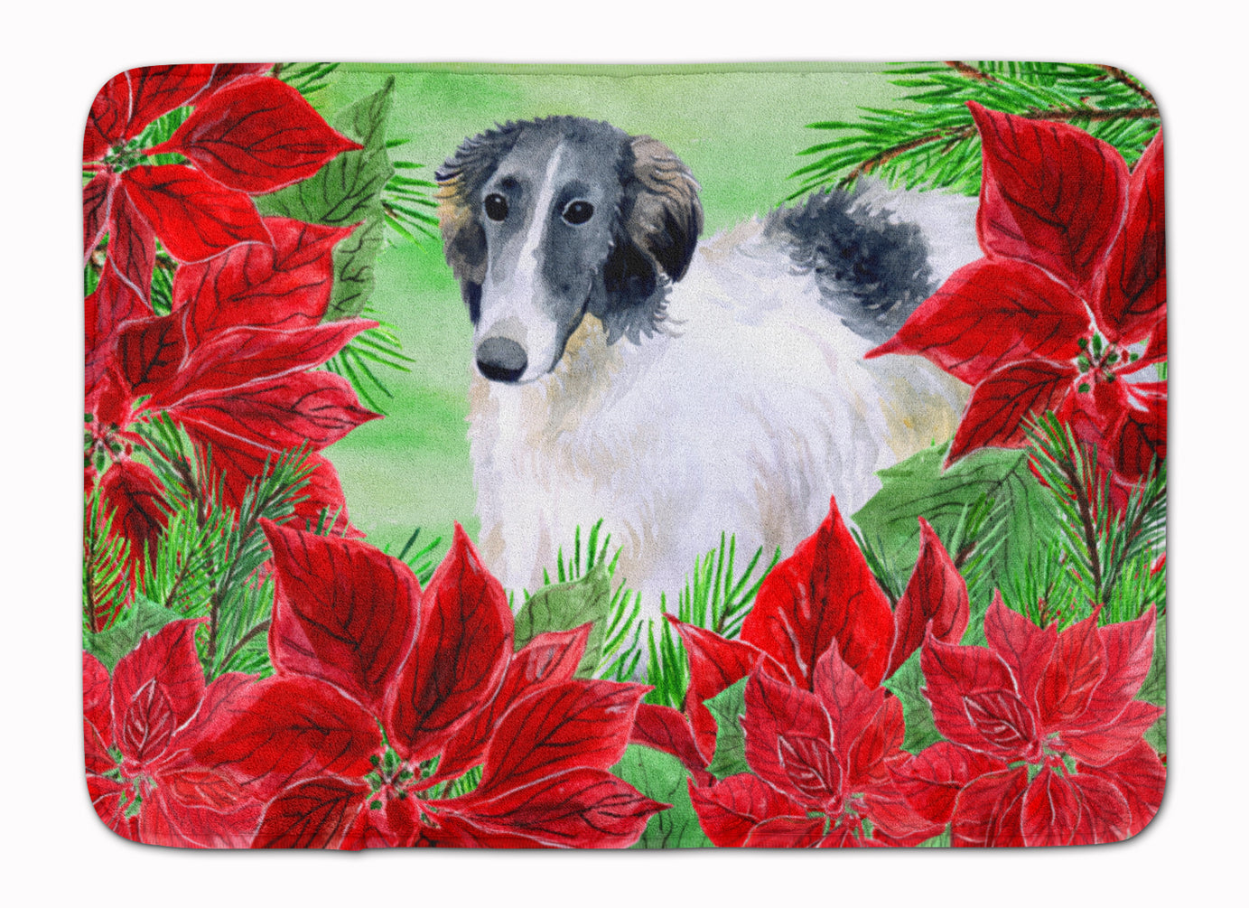 Borzoi Poinsettas Machine Washable Memory Foam Mat CK1320RUG - the-store.com