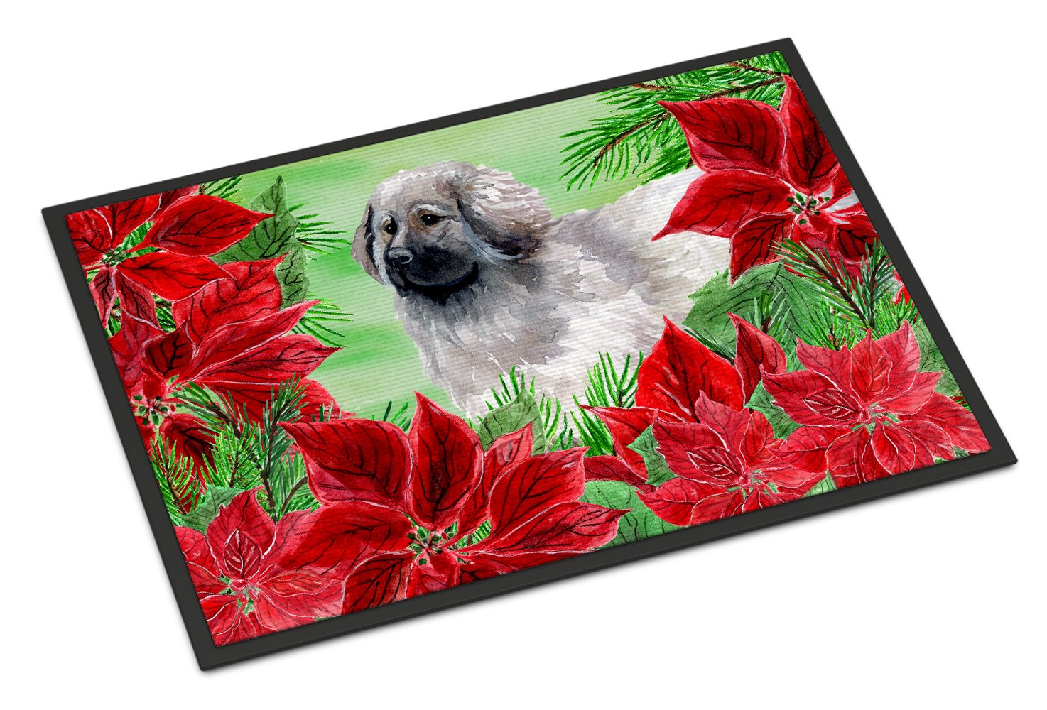 Moscow Watchdog Poinsettas Indoor or Outdoor Mat 24x36 CK1321JMAT by Caroline's Treasures