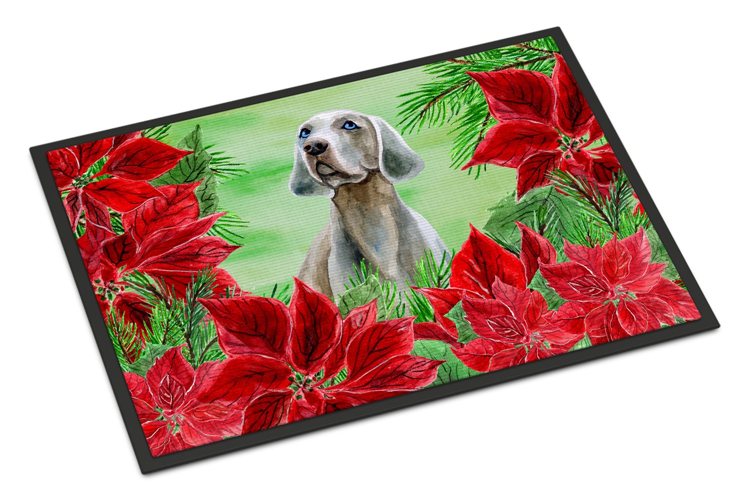 Weimaraner Poinsettas Indoor or Outdoor Mat 24x36 CK1322JMAT by Caroline's Treasures