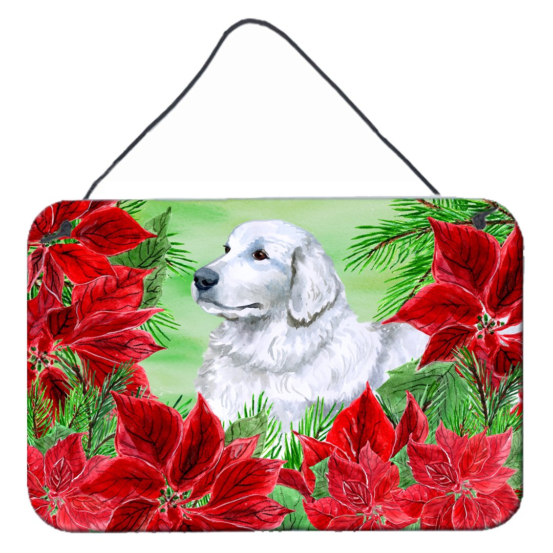 Maremma Sheepdog Poinsettas Wall or Door Hanging Prints CK1323DS812 by Caroline's Treasures