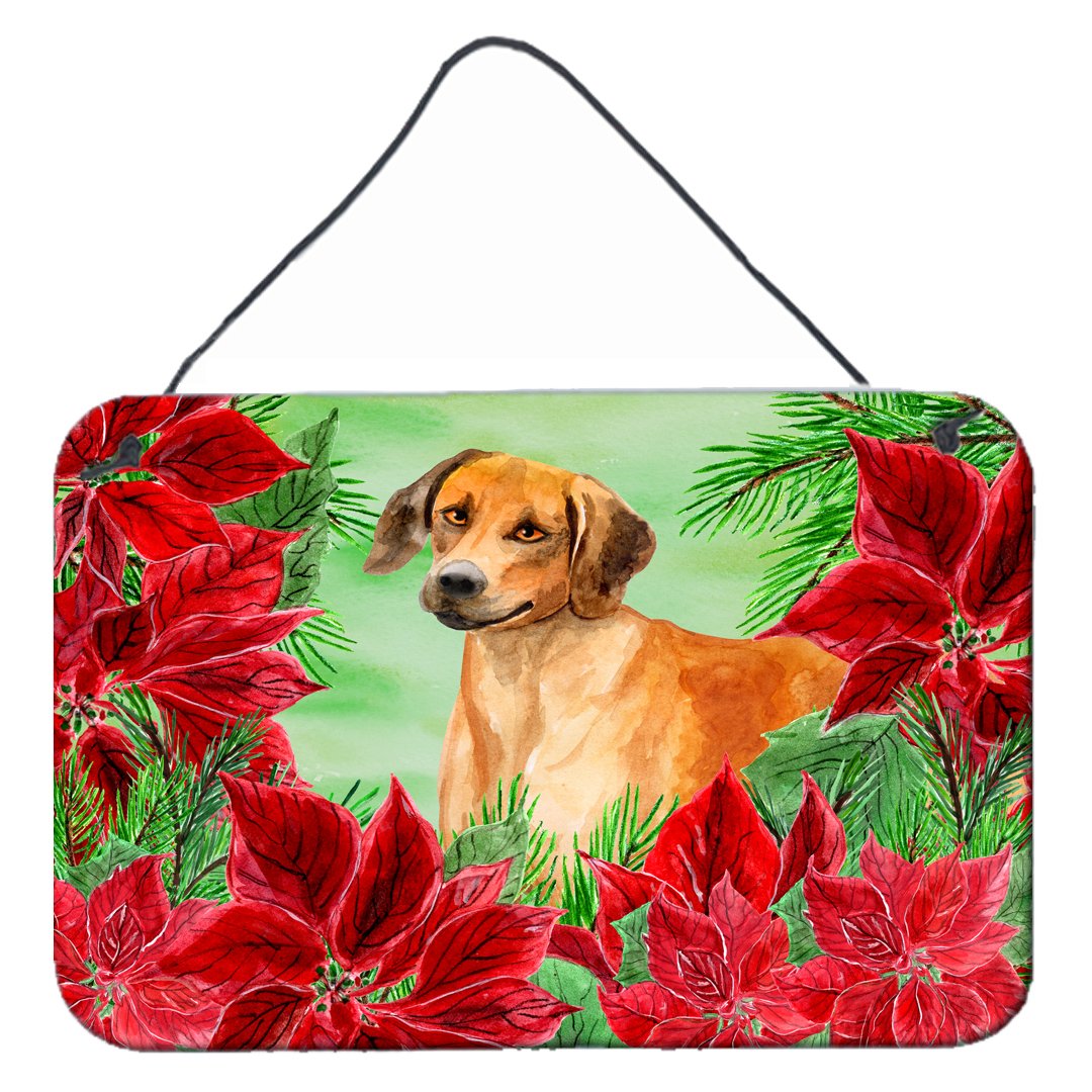 Rhodesian Ridgeback Poinsettas Wall or Door Hanging Prints CK1324DS812 by Caroline&#39;s Treasures