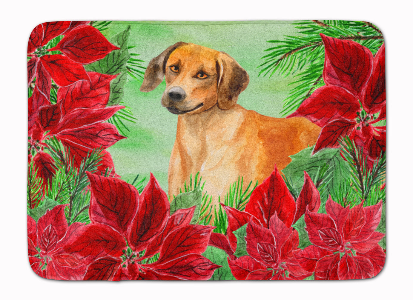 Rhodesian Ridgeback Poinsettas Machine Washable Memory Foam Mat CK1324RUG - the-store.com