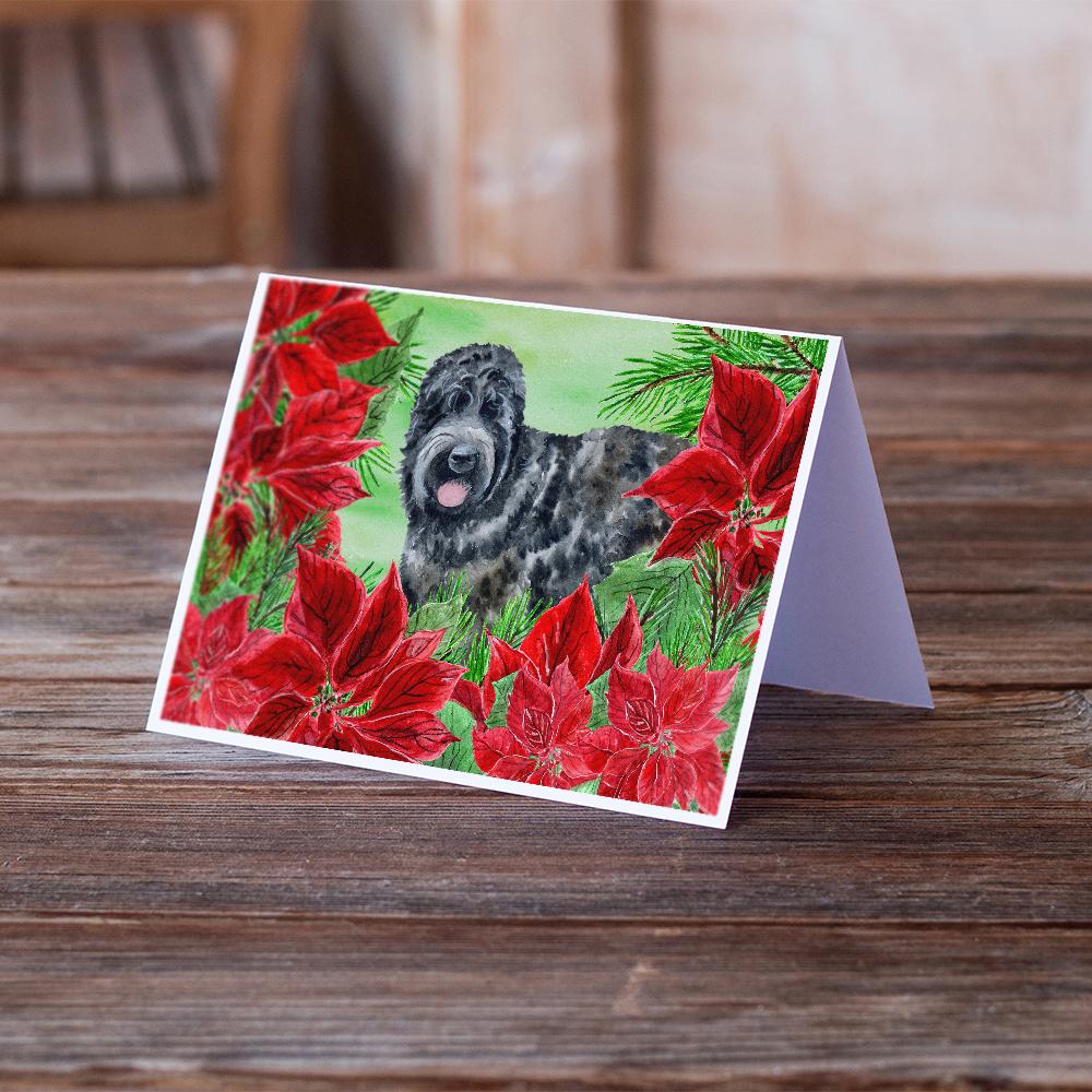 Buy this Black Russian Terrier Poinsettas Greeting Cards and Envelopes Pack of 8