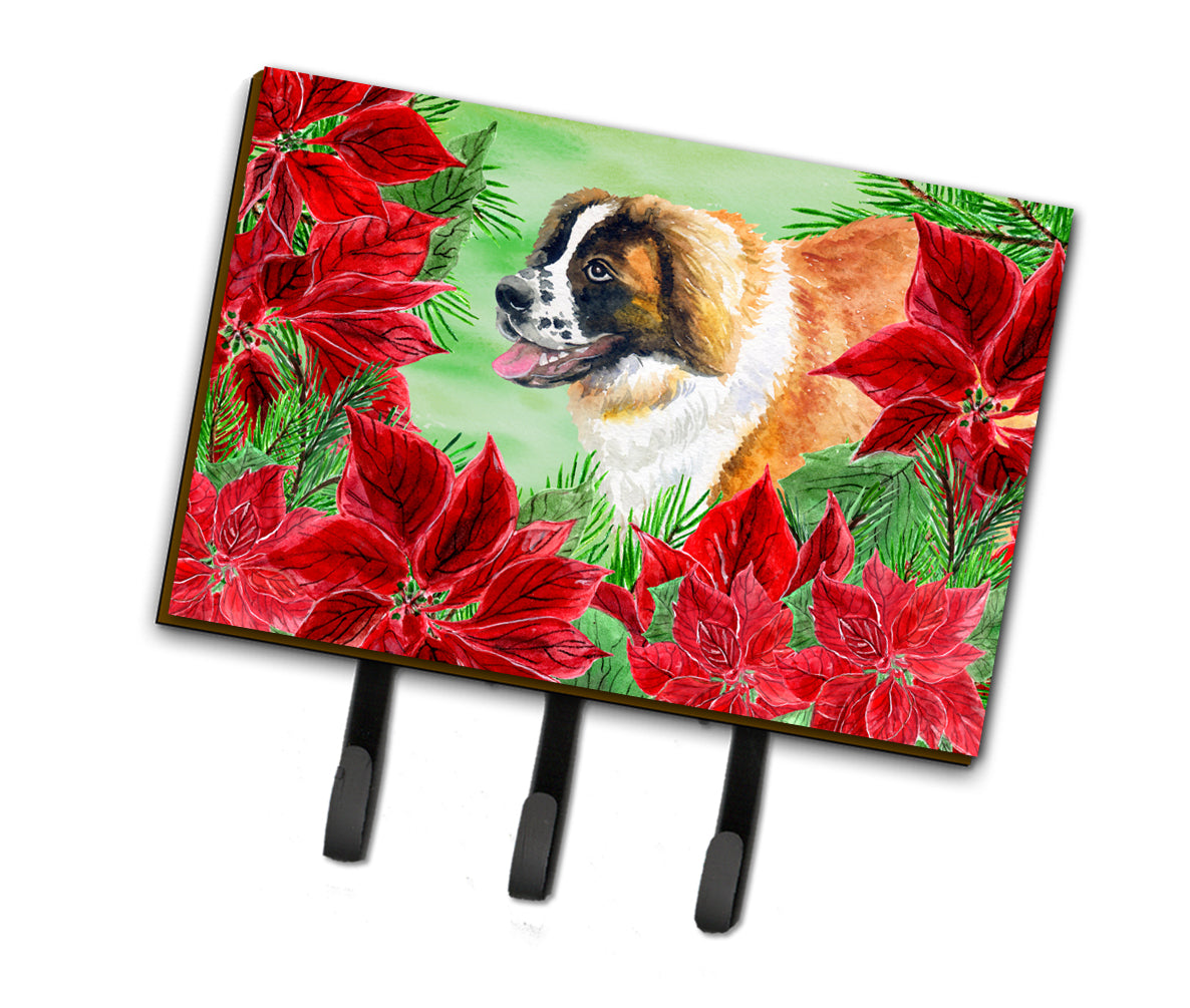 Saint Bernard Poinsettas Leash or Key Holder CK1327TH68  the-store.com.