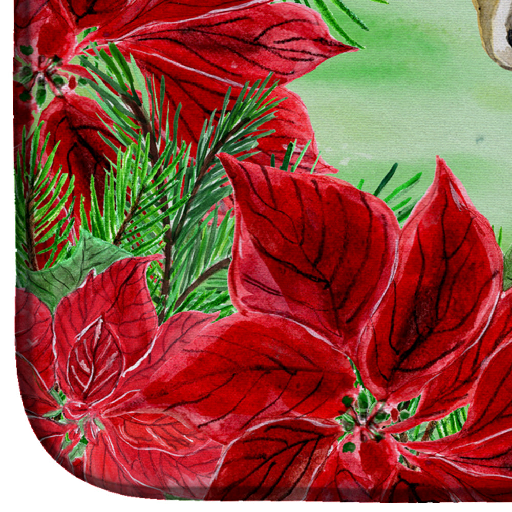 Thai Ridgeback Poinsettas Dish Drying Mat CK1328DDM  the-store.com.