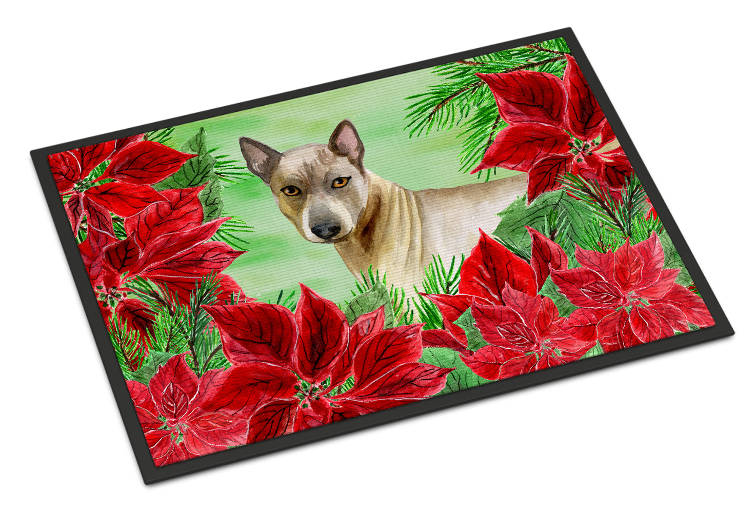 Thai Ridgeback Poinsettas Indoor or Outdoor Mat 18x27 CK1328MAT - the-store.com