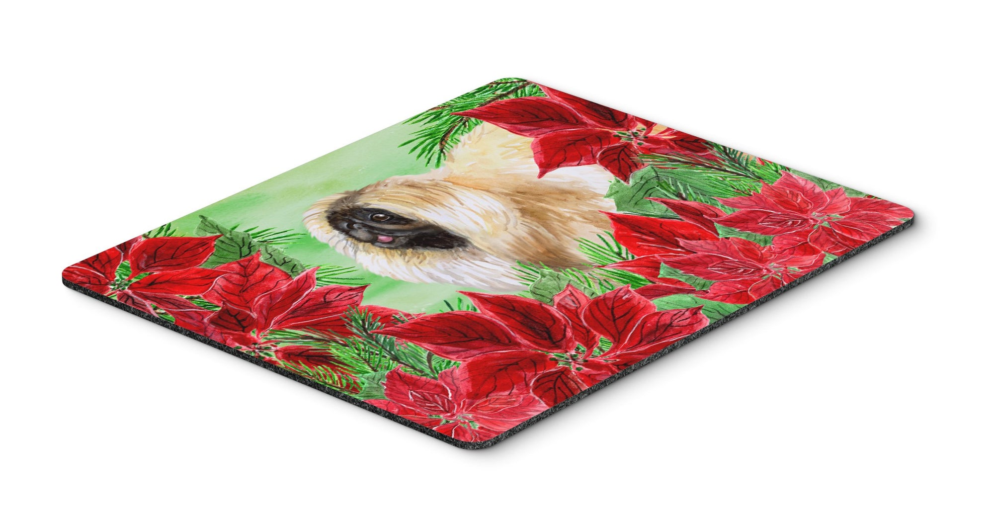 Pekingese Poinsettas Mouse Pad, Hot Pad or Trivet CK1329MP by Caroline's Treasures