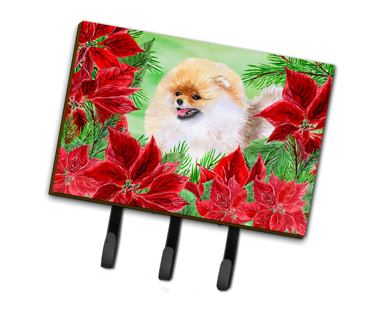 Pomeranian Poinsettas Leash or Key Holder CK1330TH68  the-store.com.