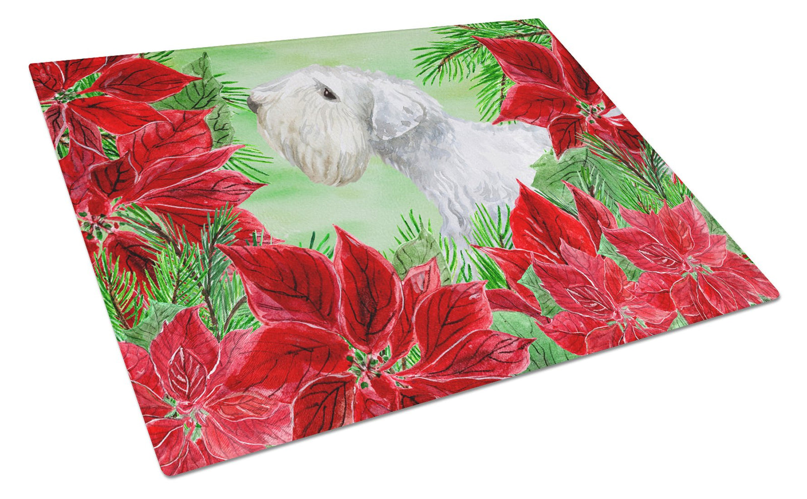 Sealyham Terrier Poinsettas Glass Cutting Board Large CK1332LCB by Caroline's Treasures