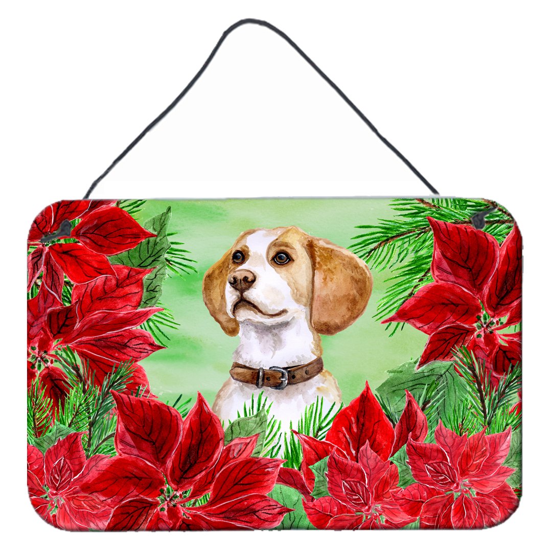 Beagle Poinsettas Wall or Door Hanging Prints CK1334DS812 by Caroline's Treasures