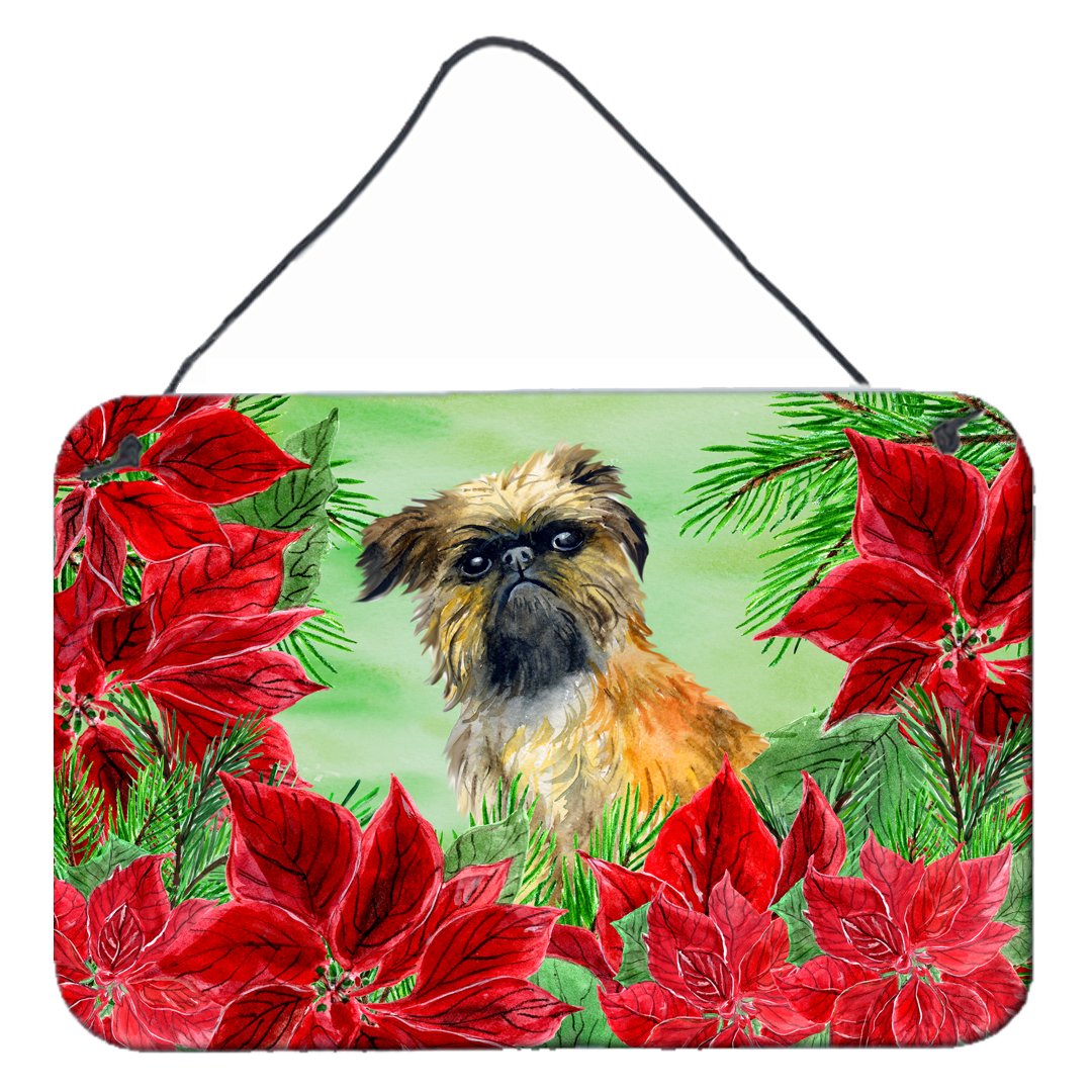 Brussels Griffon Poinsettas Wall or Door Hanging Prints CK1335DS812 by Caroline's Treasures