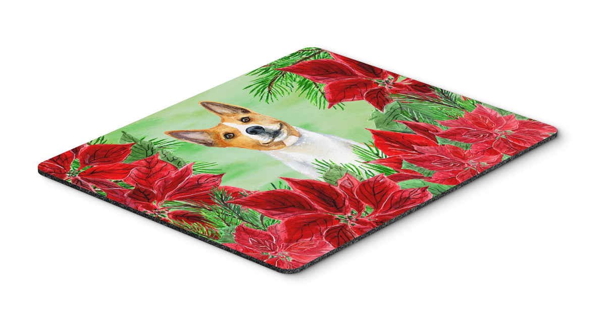 Basenji Poinsettas Mouse Pad, Hot Pad or Trivet CK1340MP by Caroline&#39;s Treasures