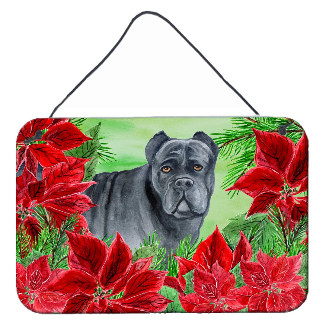 Cane Corso Poinsettas Wall or Door Hanging Prints CK1342DS812 by Caroline&#39;s Treasures