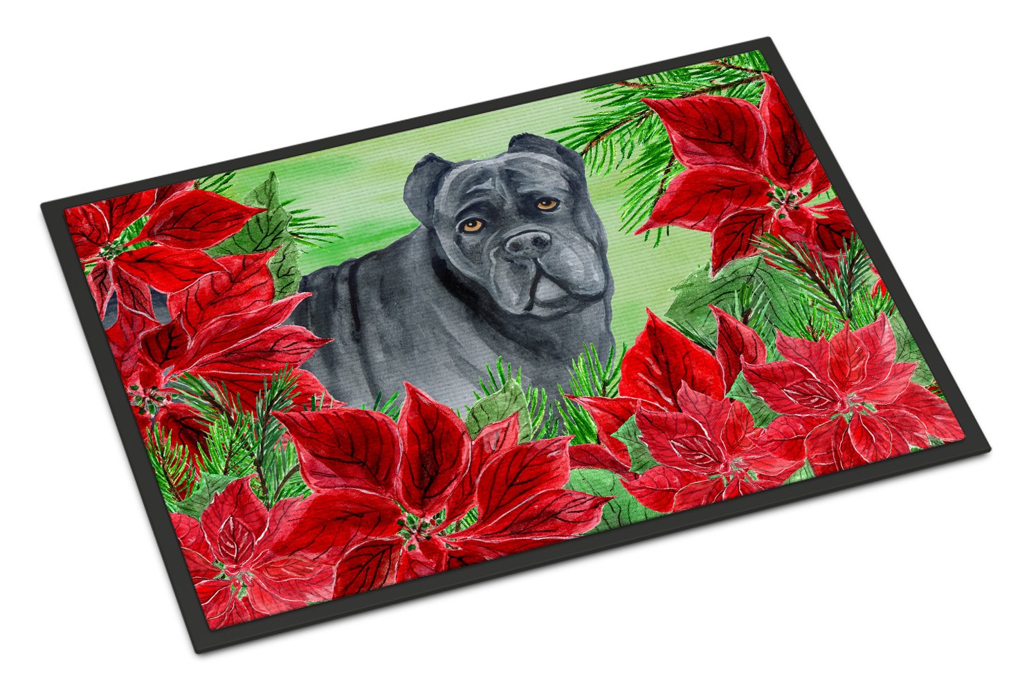 Cane Corso Poinsettas Indoor or Outdoor Mat 24x36 CK1342JMAT by Caroline's Treasures