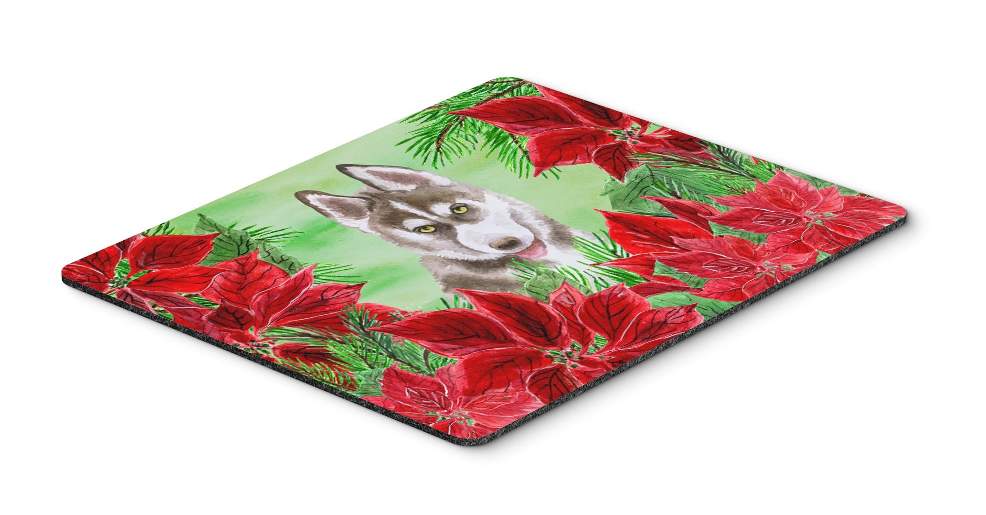 Siberian Husky Grey Poinsettas Mouse Pad, Hot Pad or Trivet CK1344MP by Caroline's Treasures