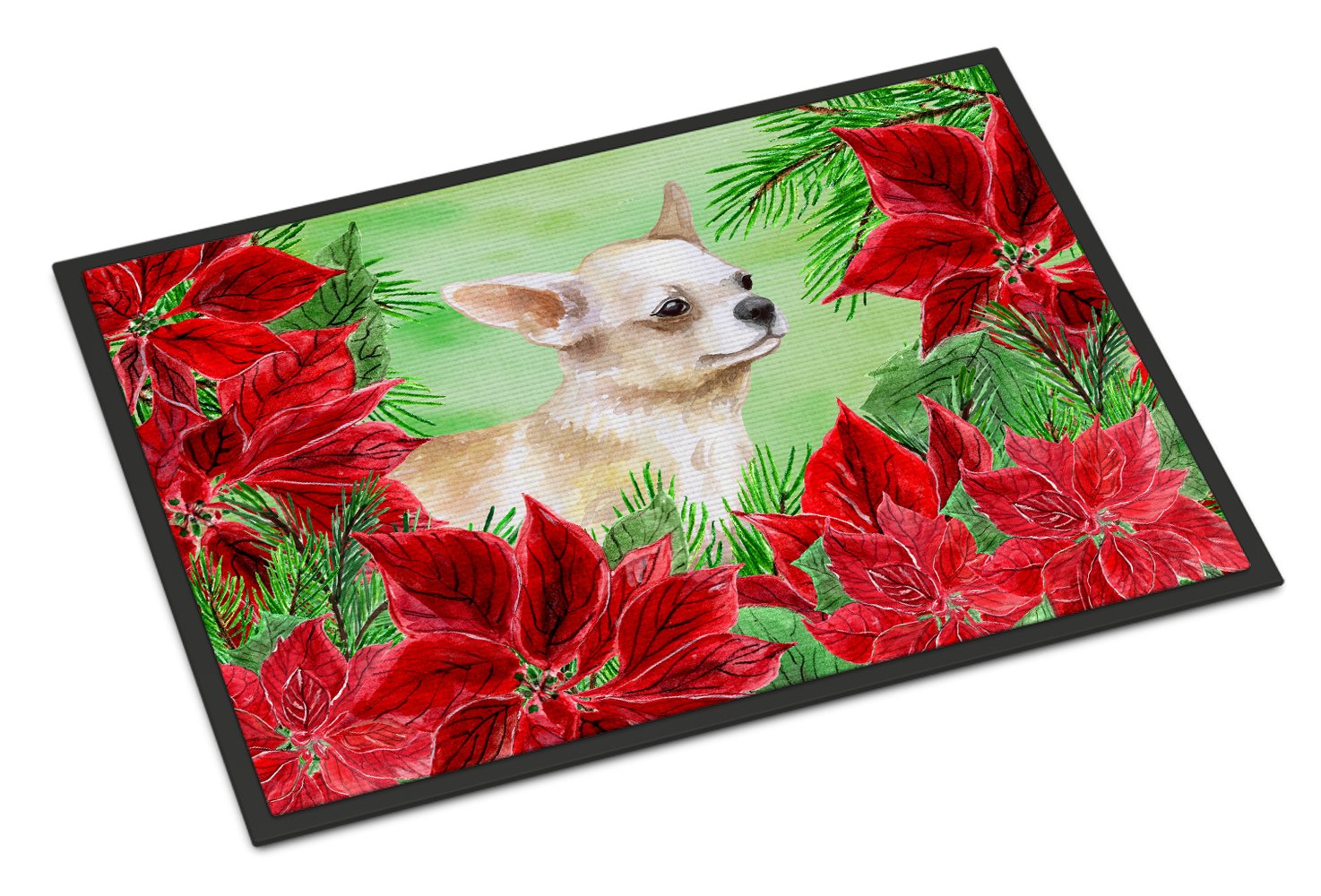 Chihuahua Leg up Poinsettas Indoor or Outdoor Mat 24x36 CK1345JMAT by Caroline's Treasures