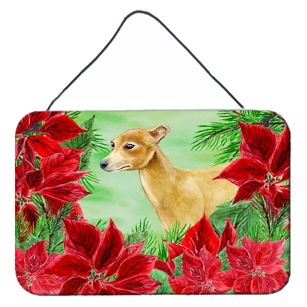 Italian Greyhound Poinsettas Wall or Door Hanging Prints CK1346DS812 by Caroline&#39;s Treasures