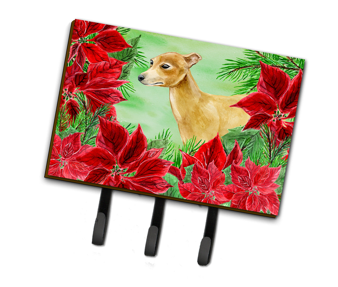 Italian Greyhound Poinsettas Leash or Key Holder CK1346TH68  the-store.com.