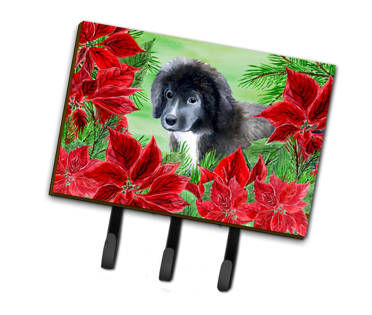 Newfoundland Puppy Poinsettas Leash or Key Holder CK1347TH68  the-store.com.