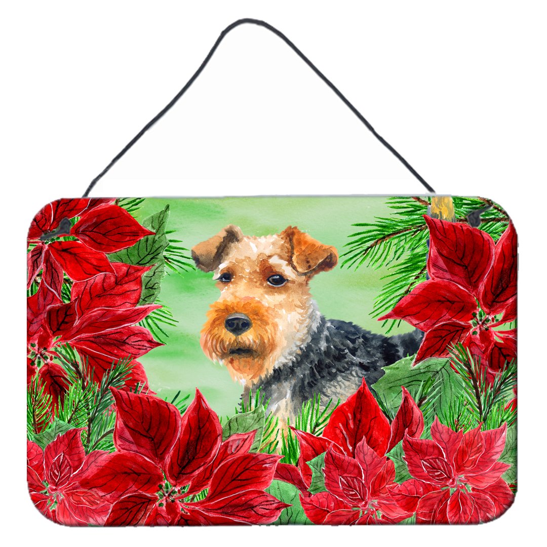 Welsh Terrier Poinsettas Wall or Door Hanging Prints CK1348DS812 by Caroline's Treasures