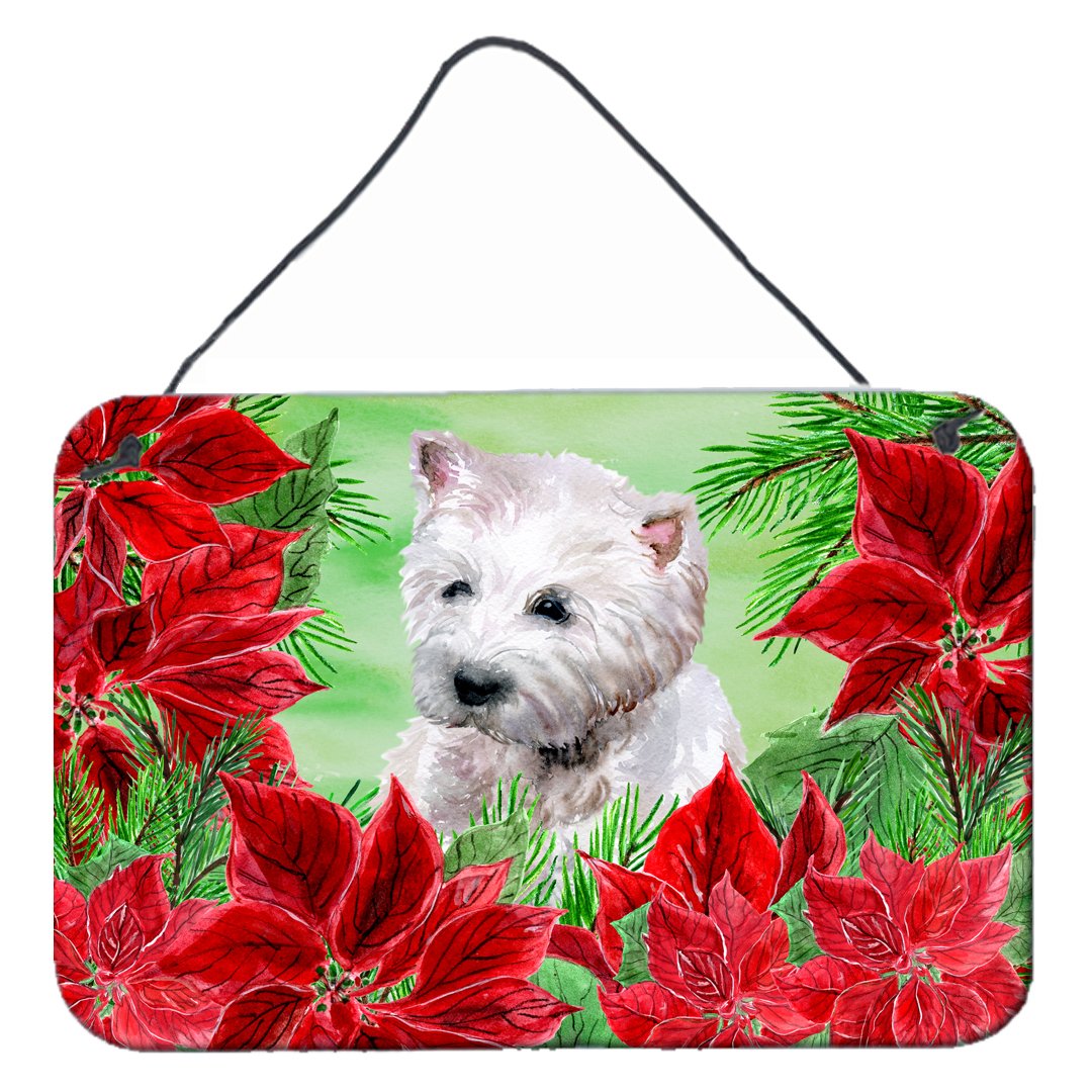 Westie Poinsettas Wall or Door Hanging Prints CK1349DS812 by Caroline&#39;s Treasures