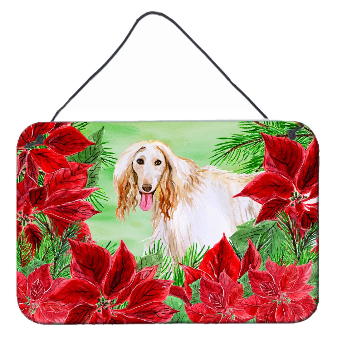 Afghan Hound Poinsettas Wall or Door Hanging Prints CK1350DS812 by Caroline's Treasures