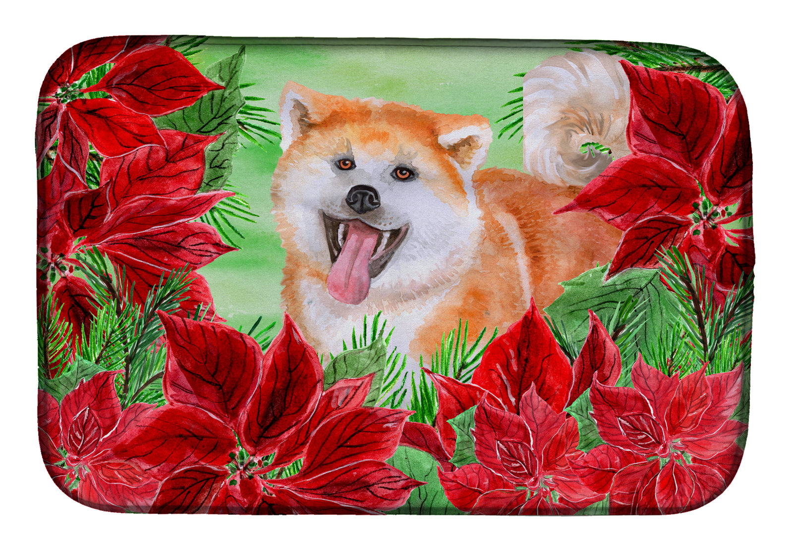 Akita Poinsettas Dish Drying Mat CK1351DDM  the-store.com.