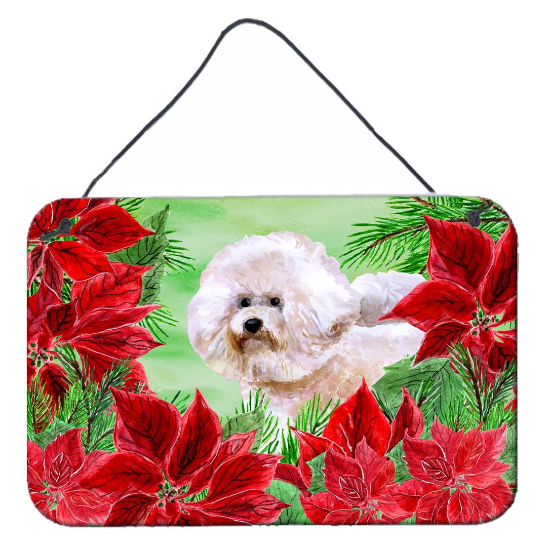 Bichon Frise #2 Poinsettas Wall or Door Hanging Prints CK1353DS812 by Caroline's Treasures