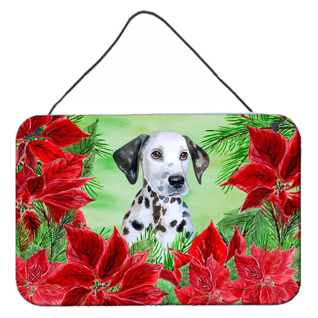 Dalmatian Puppy Poinsettas Wall or Door Hanging Prints CK1356DS812 by Caroline&#39;s Treasures