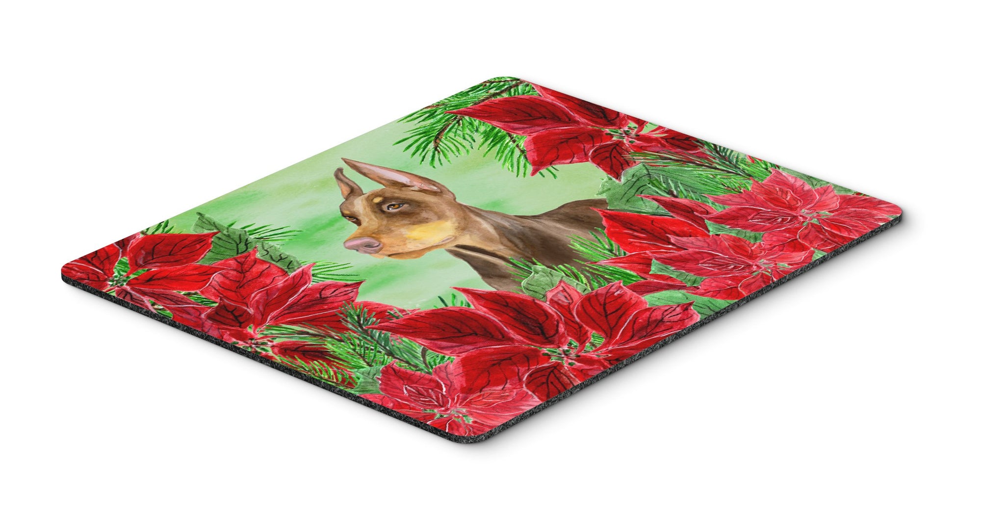 Doberman Pinscher Poinsettas Mouse Pad, Hot Pad or Trivet CK1357MP by Caroline's Treasures