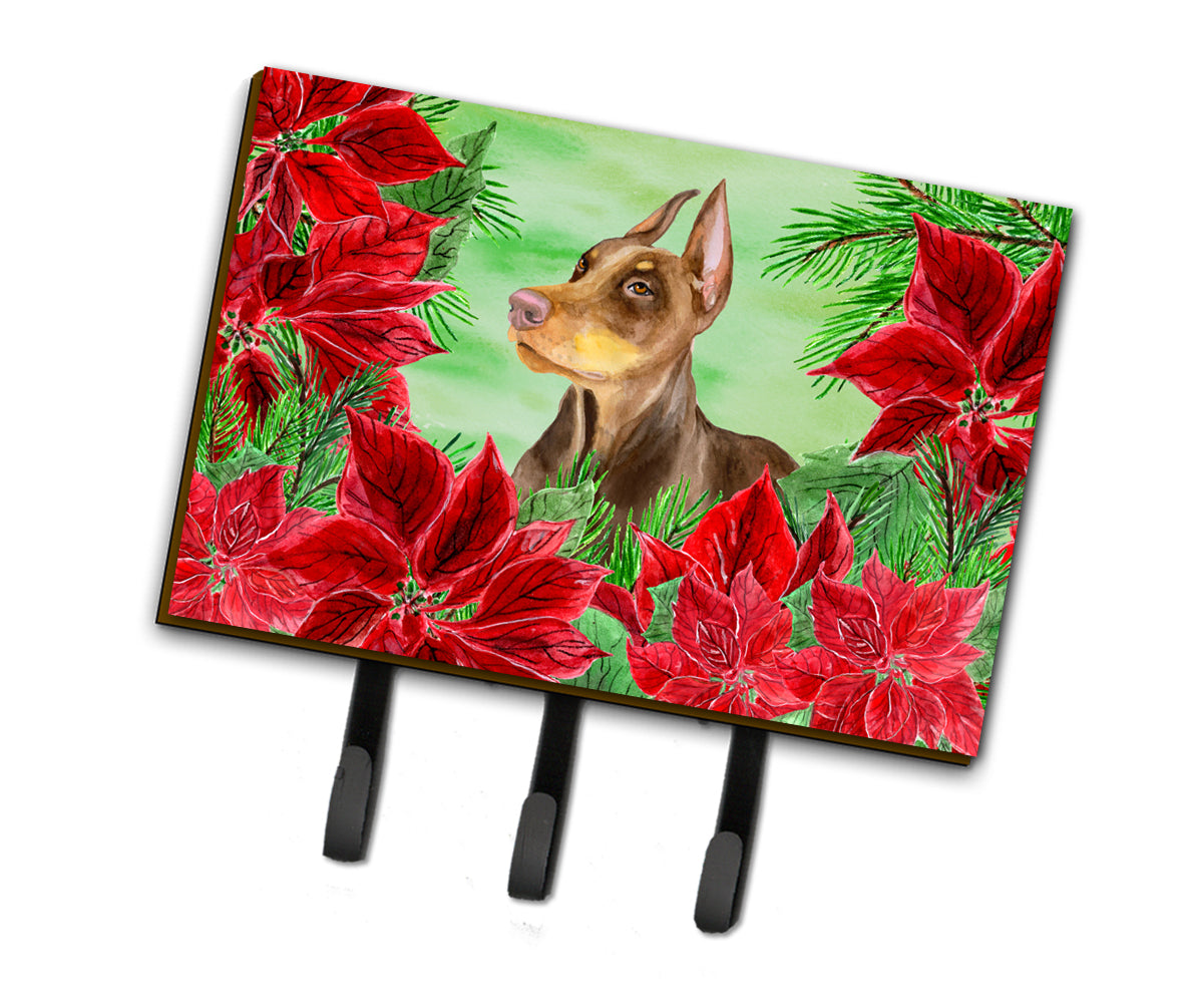 Doberman Pinscher Poinsettas Leash or Key Holder CK1357TH68  the-store.com.